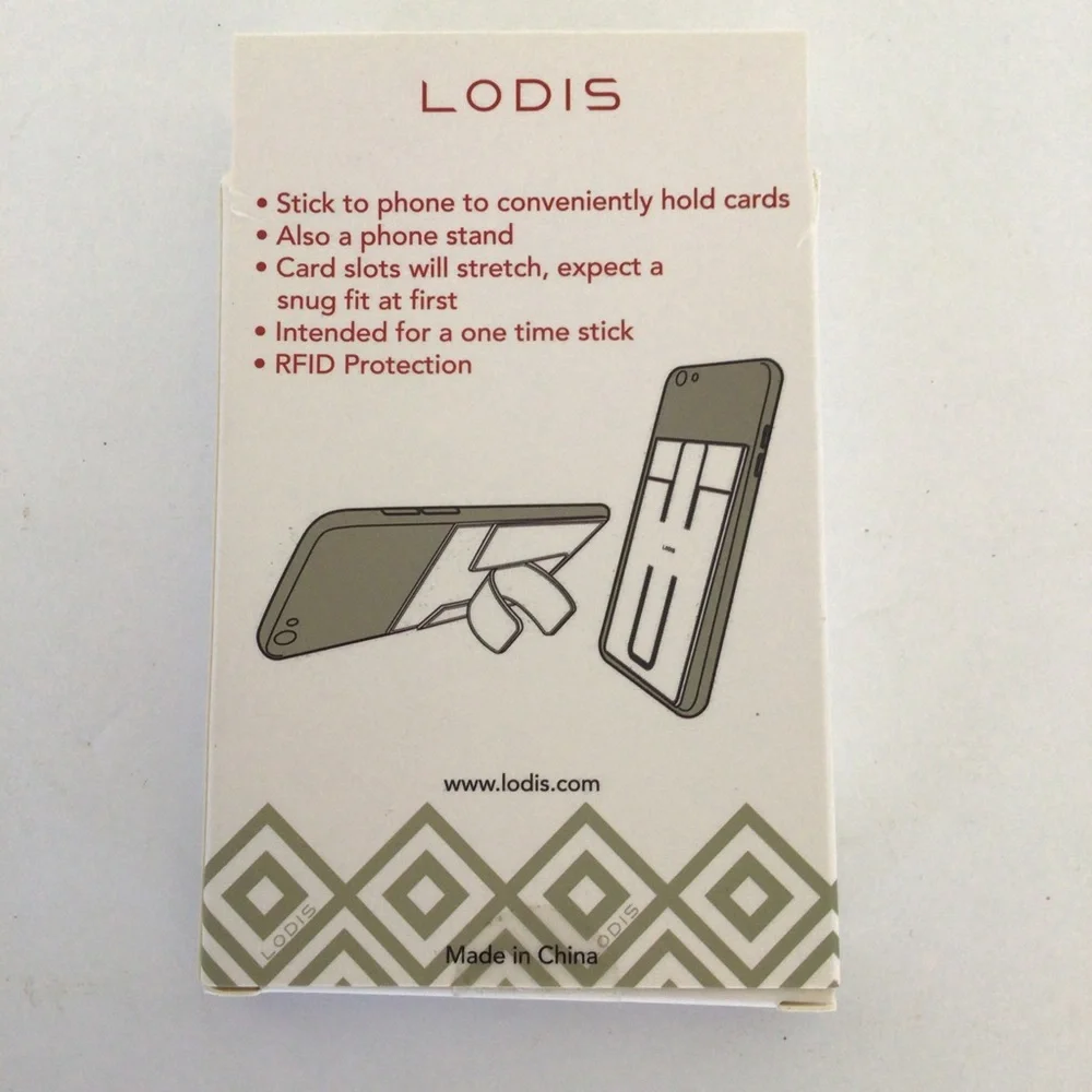 LODIS BLACK LEATHER TECH CARD CASE NWT